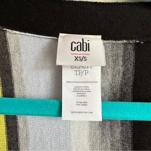 Cabi Striped Colorful Shawl Cardigan Cotton XS/S - Picture 5 of 6